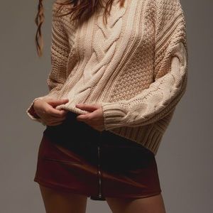 FAUX LEATHER MINI SKORT